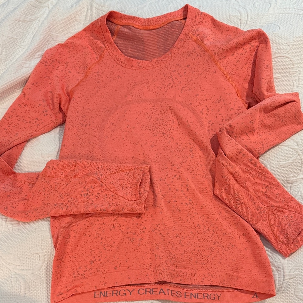 Lululemon Orange Long Sleeve Athletic Top